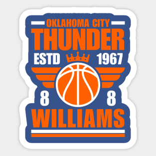 Oklahoma City Williams 8 Basketball Retro Sticker